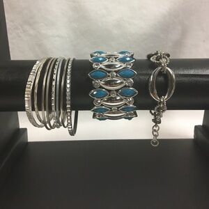 Silver Tone Bracelet Set